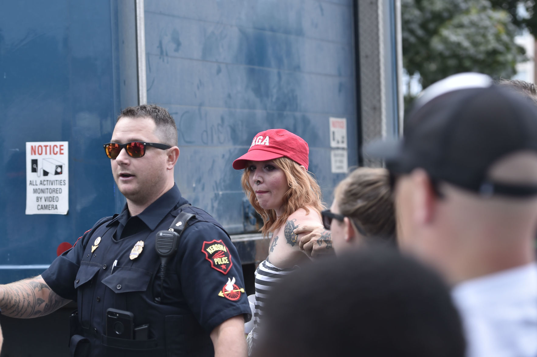 Led away by cops